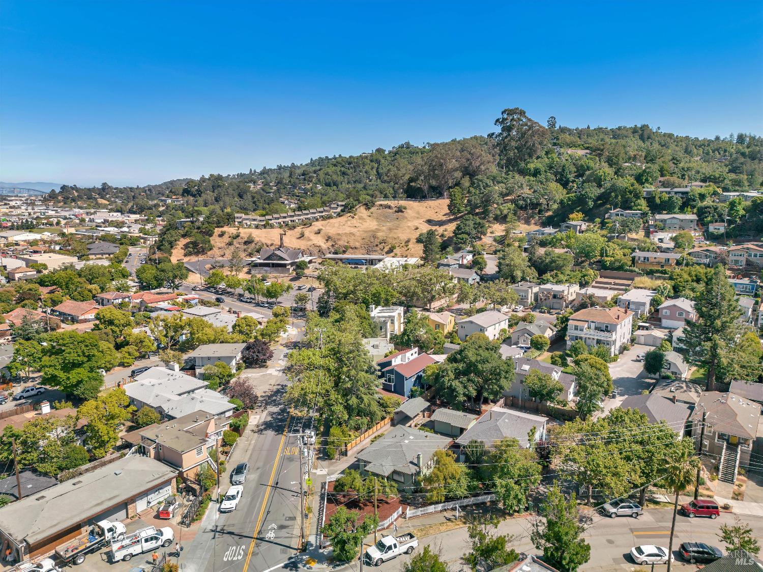 7 Bayview Street San Rafael, CA 94901 - Photo 60 of 79 an aerial view of residential houses with outdoor space and trees