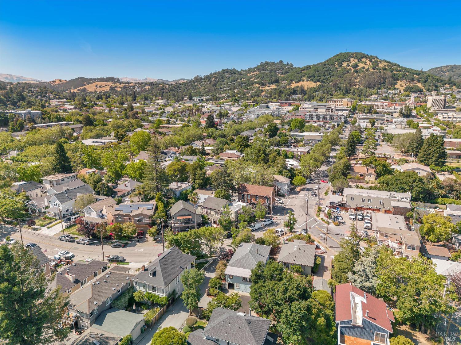 7 Bayview Street San Rafael, CA 94901 - Photo 63 of 79 an aerial view of residential houses with city and green space
