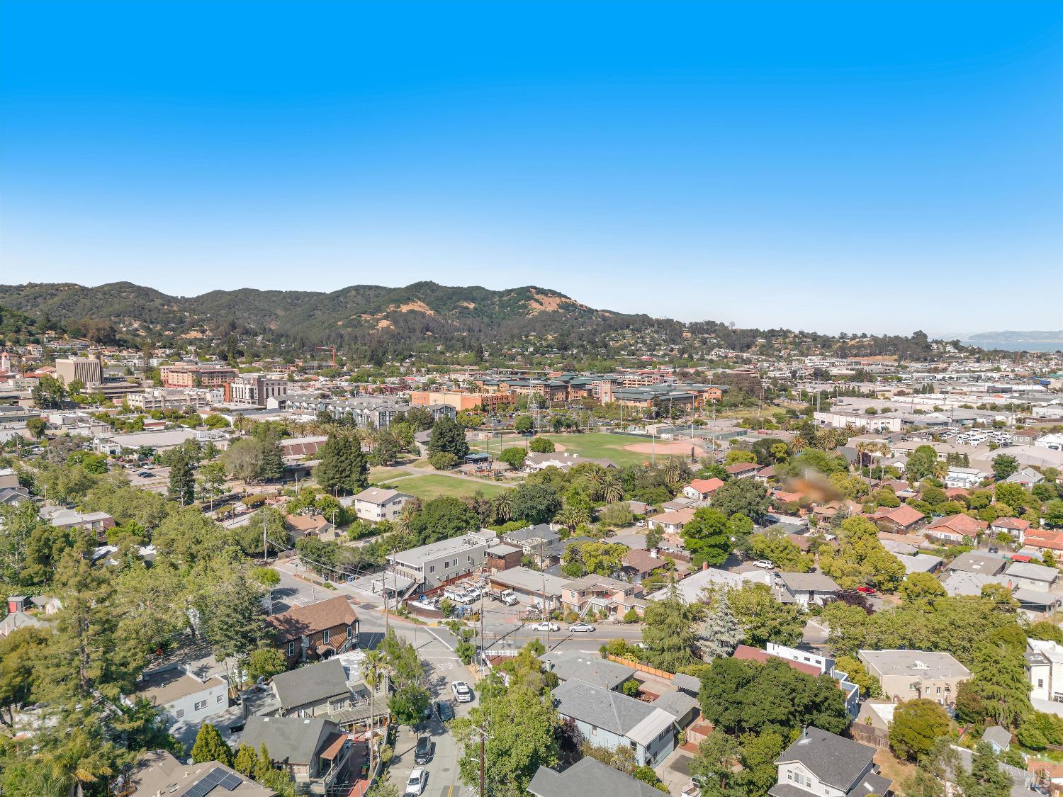 7 Bayview Street San Rafael, CA 94901 - Photo 76 of 79 an aerial view of residential houses with outdoor space and trees