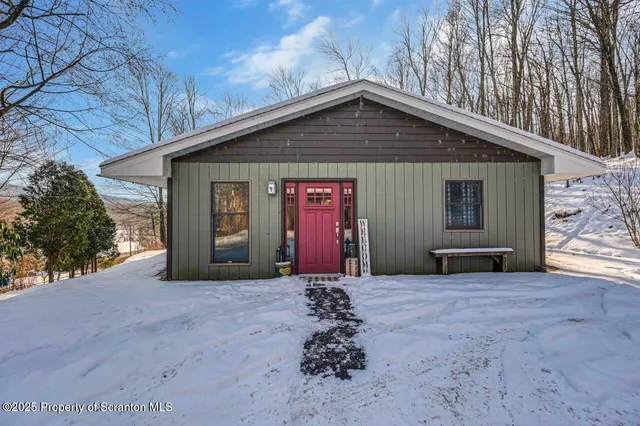 a house with trees in the background