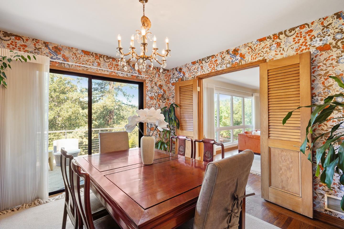 732 Knoll Drive San Carlos, CA 94070 - Photo 16 of 55 a view of a dining room with furniture window and wooden floor