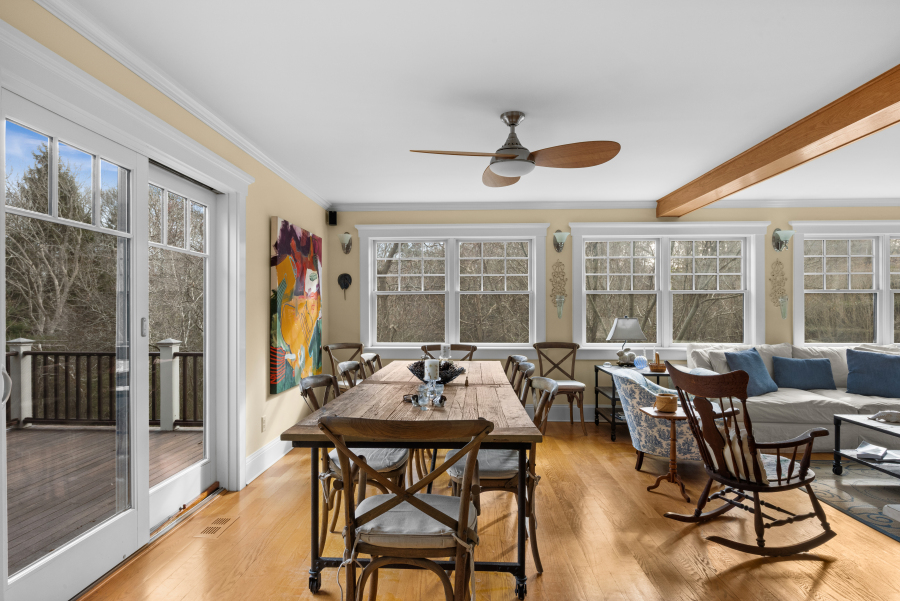 61 Causeway Road Vineyard Haven, MA 02568 - Photo 19 of 58 Dining area with sliders to the deck