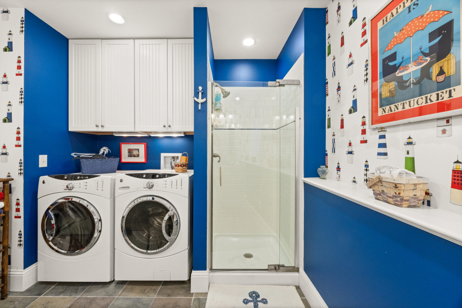 61 Causeway Road Vineyard Haven, MA 02568 - Photo 54 of 58 Nautical-themed laundry room ~ what could be better