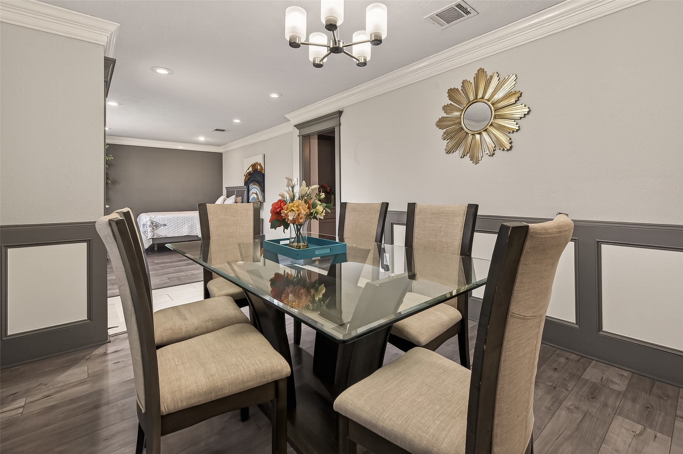 15206 Ridingwood Drive Houston, TX 77489 - Photo 11 of 43 a view of a dining room with furniture and wooden floor