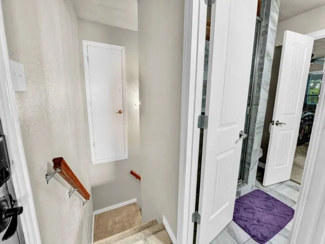 a view of an entryway with staircase