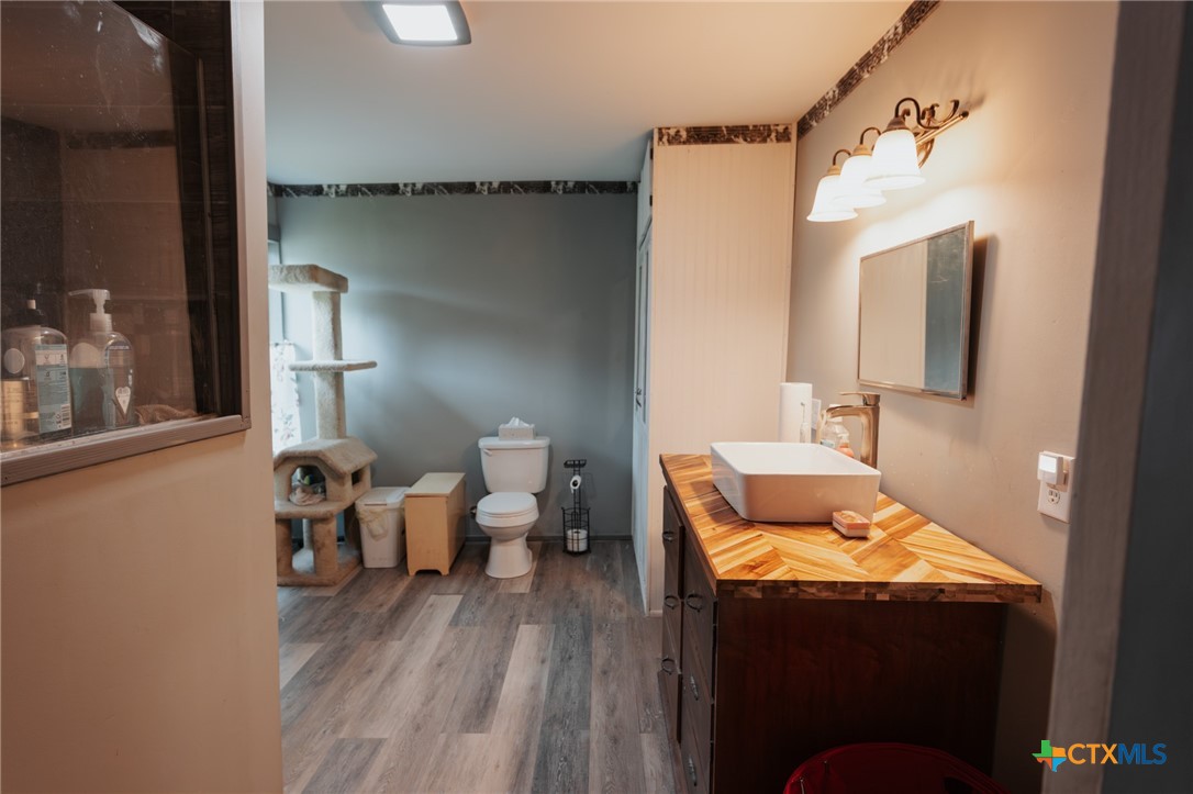 200 Williams Street Cuero, TX 77954 - Photo 15 of 17 a bathroom with a sink and a mirror