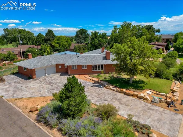 an aerial view of a house