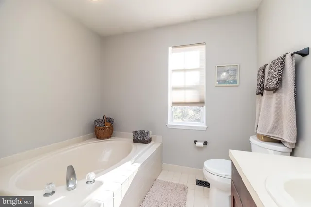 a bath room with a sink a toilet and a tub