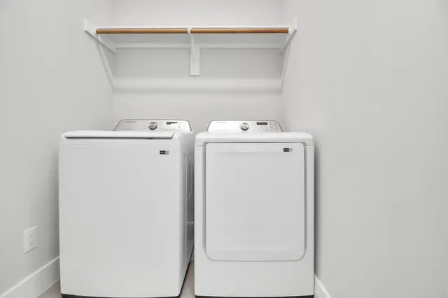 front view of a house with an outdoor space