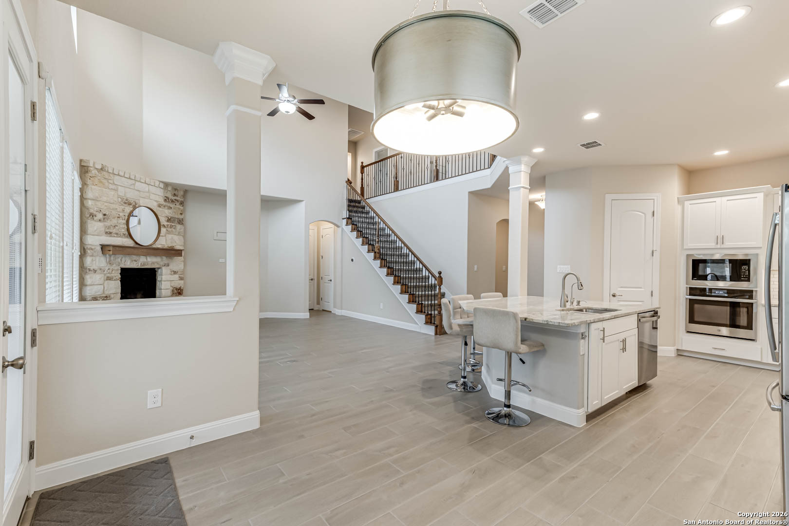 17419 Hillsedge Road San Antonio, TX 78257 - Photo 17 of 57 a view of living room with furniture and fireplace