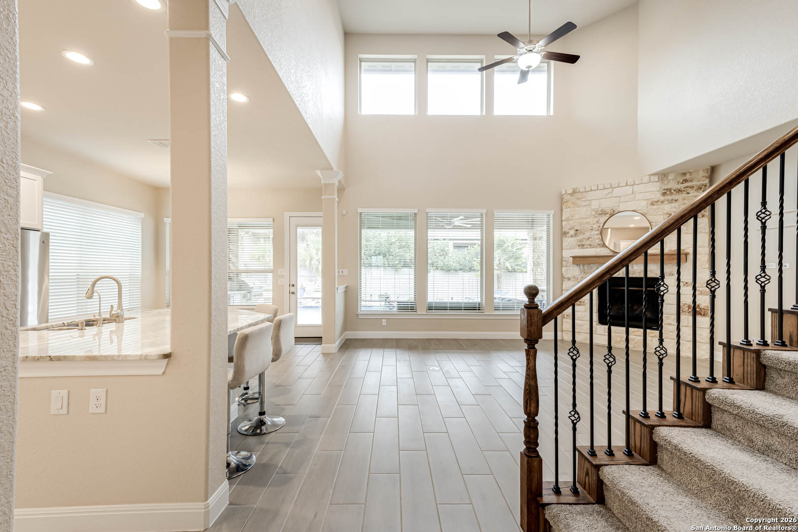 17419 Hillsedge Road San Antonio, TX 78257 - Photo 23 of 57 a view of an entryway with wooden floor and a livingroom view