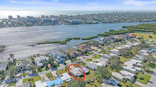 an aerial view of a city