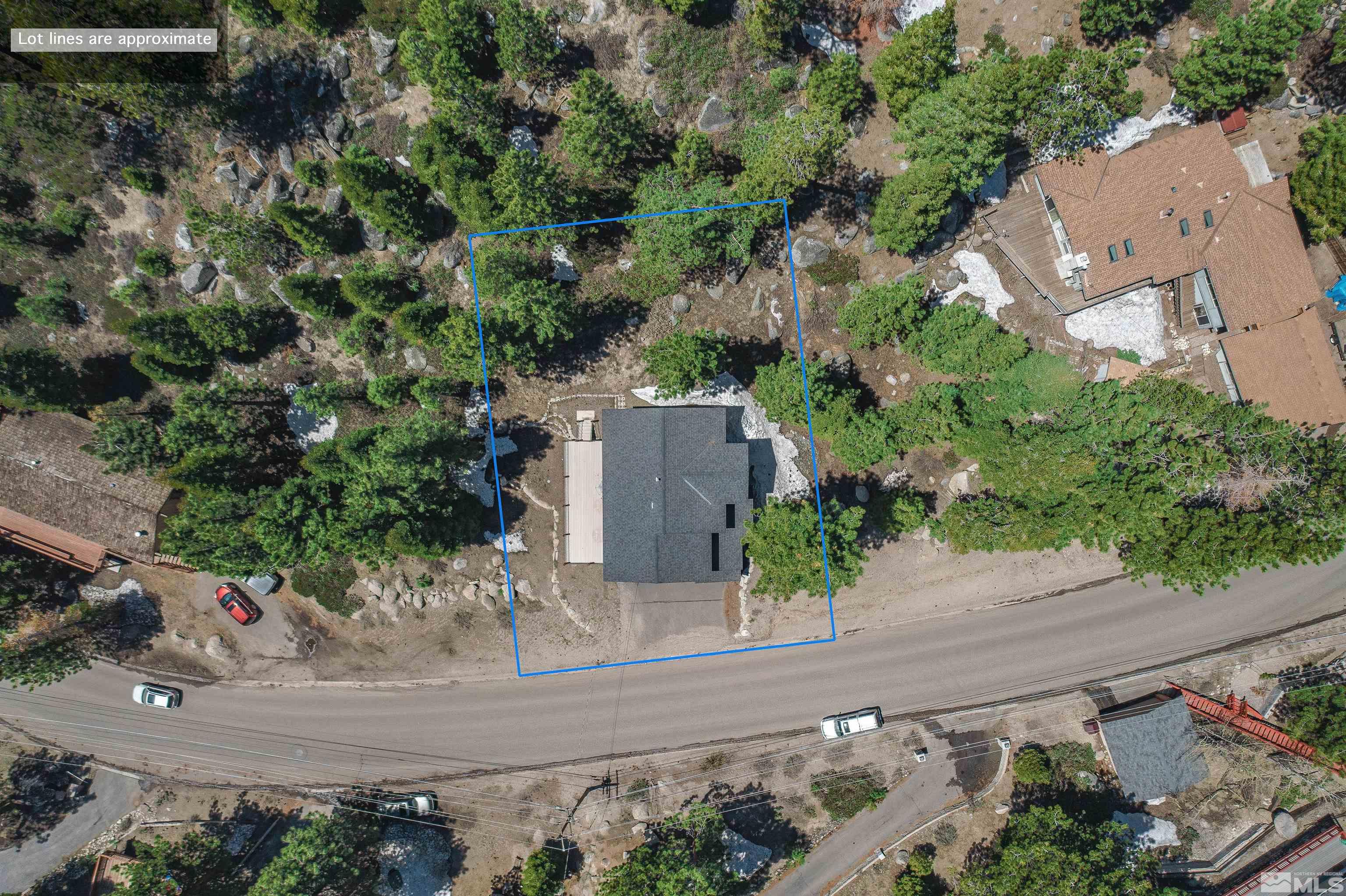278 Andria Drive Stateline, NV 89449 - Photo 32 of 37 an aerial view of a house with a yard and garden