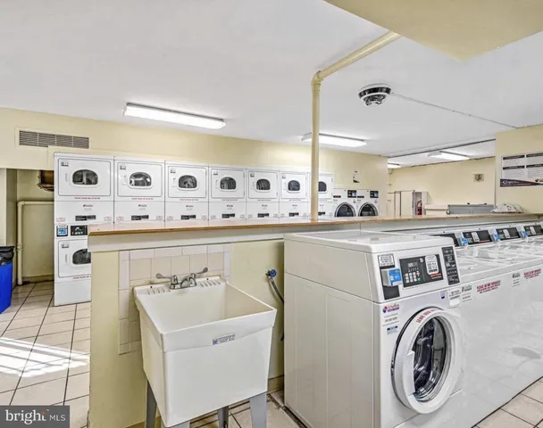 a storage room with washer and dryer
