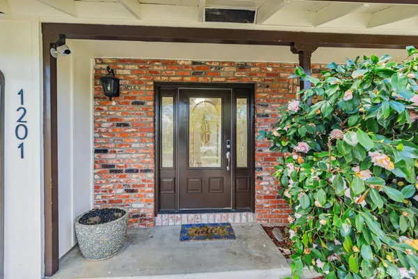 a view of a door and outdoor space