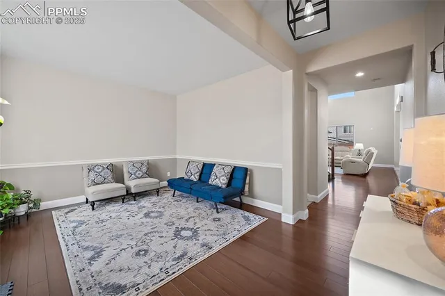 a living room with furniture and a couch