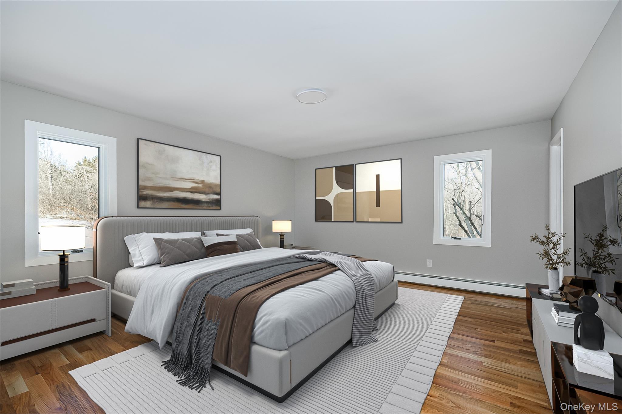 261 Freedom Road Pleasant Valley, NY 12569 - Photo 17 of 50 Bedroom with wood finished floors, baseboard heating, and multiple windows