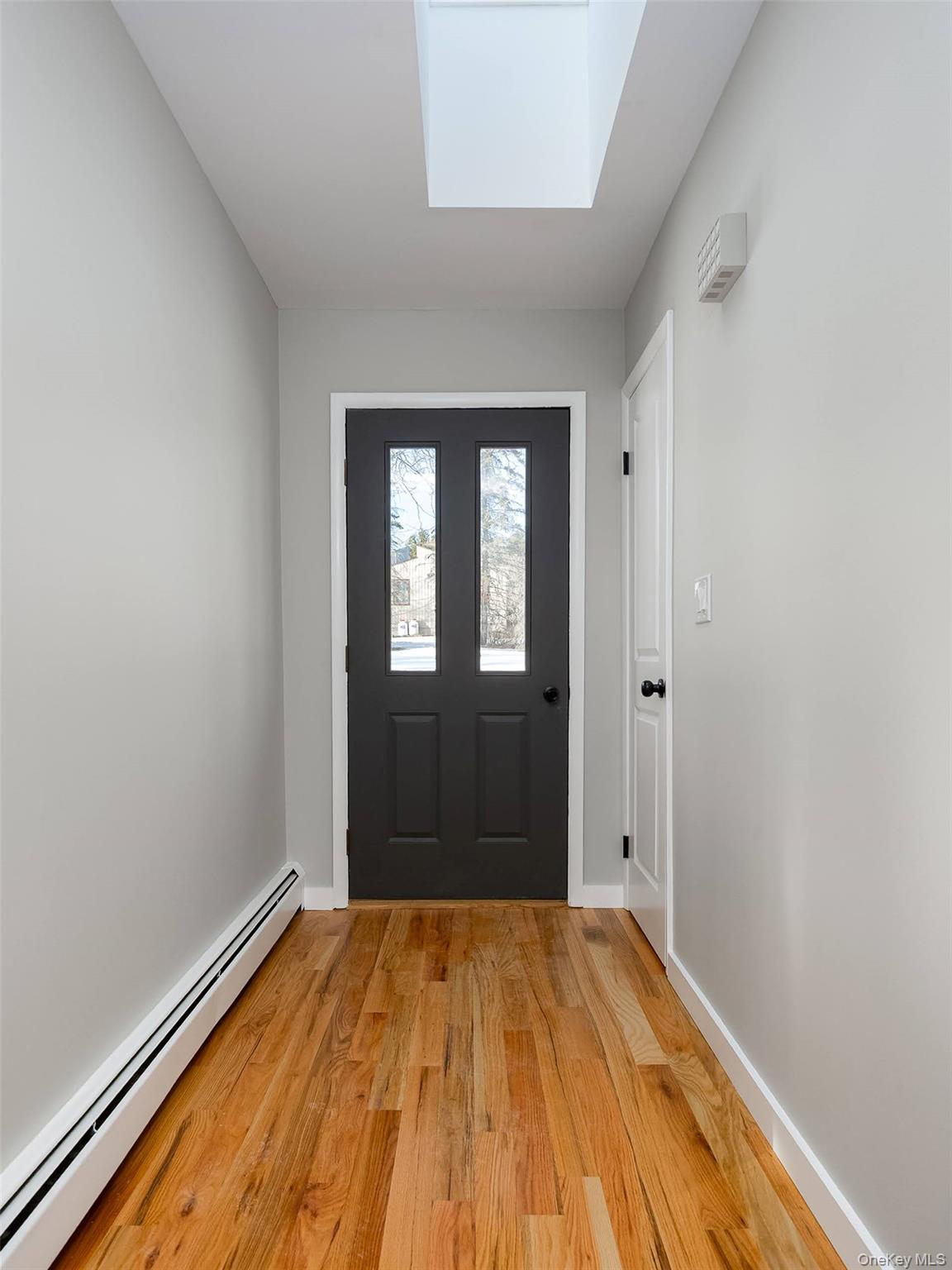 261 Freedom Road Pleasant Valley, NY 12569 - Photo 7 of 50 Entrance foyer featuring a baseboard radiator, light wood finished floors, and a skylight