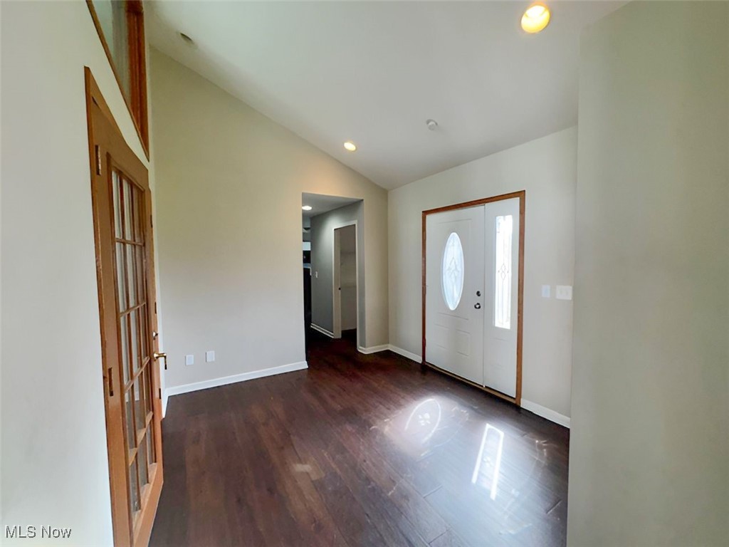 6224 Reynolds Road Mentor, OH 44060 - Photo 5 of 29 Entryway featuring lofted ceiling, dark wood-style floors, and recessed lighting
