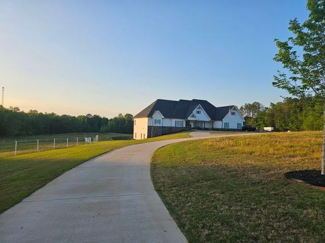 a view of a lake with a mountain in the background