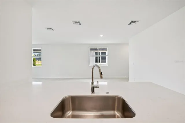 a close view of a sink and tap