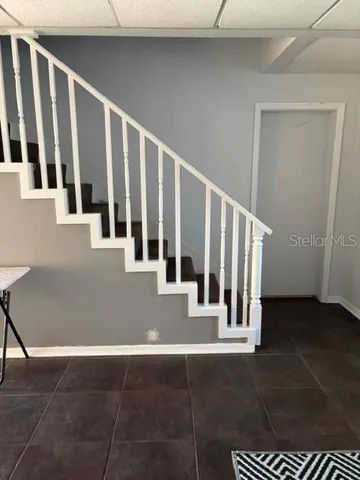 a view of an entryway with staircase