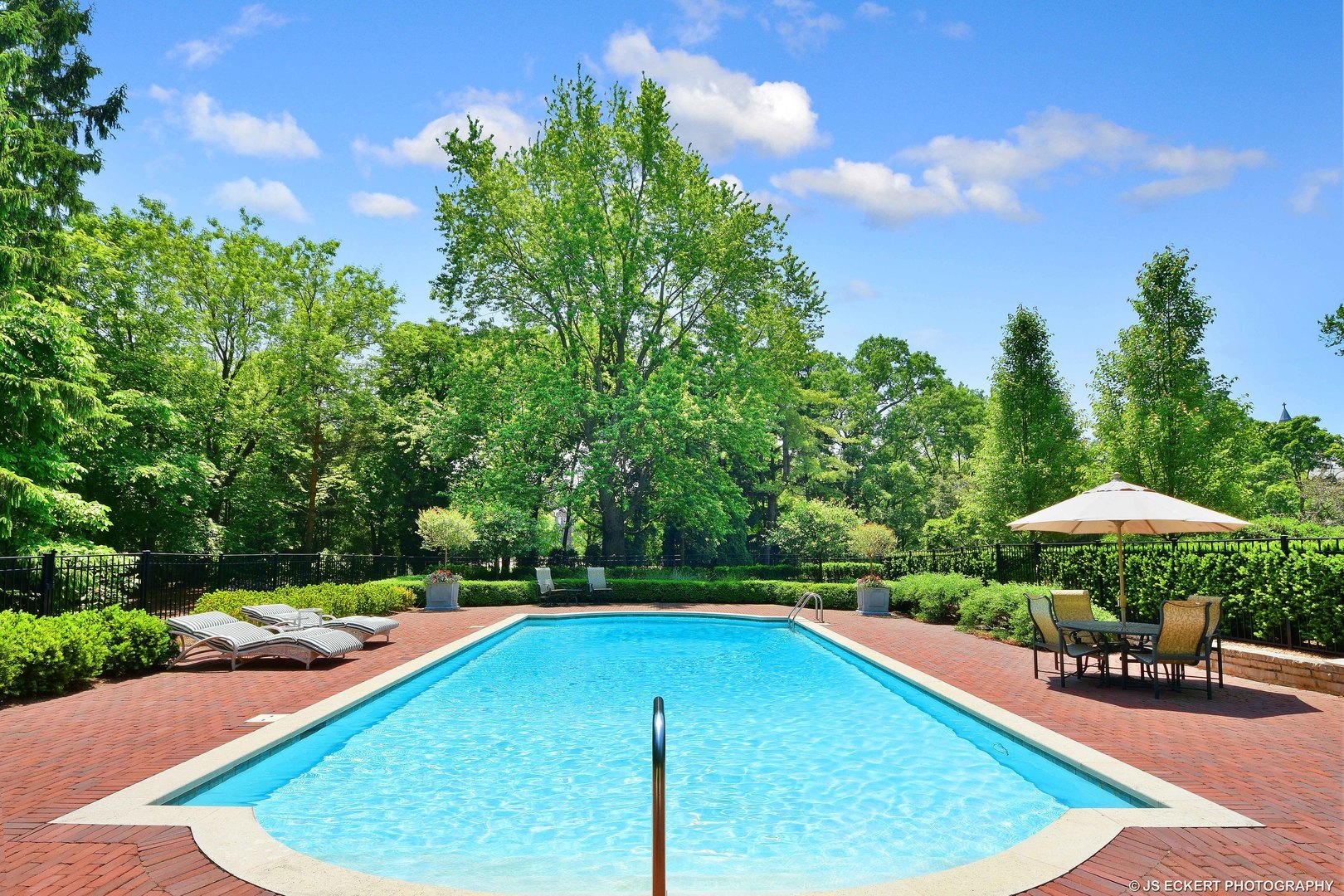 644 East Deerpath Road Lake Forest, IL 60045 - Photo 45 of 48 a view of a swimming pool with a yard and plants