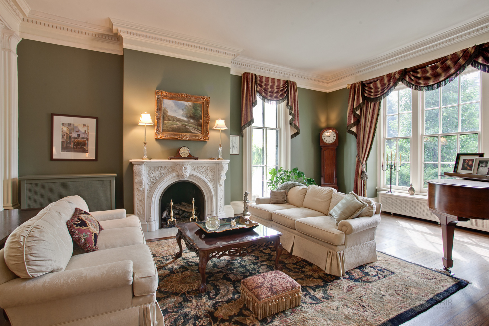 644 East Deerpath Road Lake Forest, IL 60045 - Photo 9 of 48 a living room with furniture and a fireplace