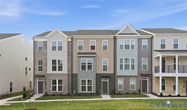 a front view of a building with yard