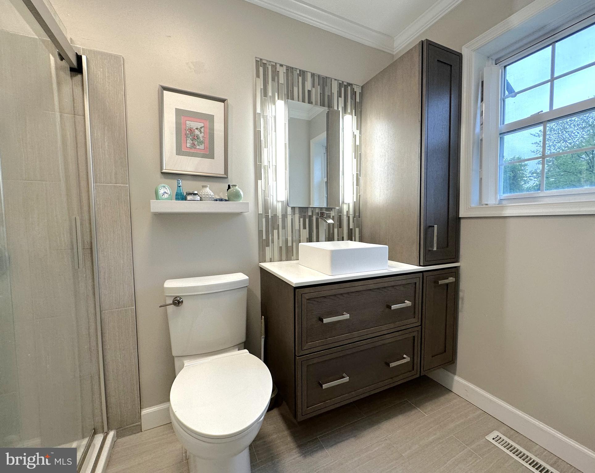 706 Central Avenue Ridgely, MD 21660 - Photo 10 of 22 Primary bath with glass enclosed shower