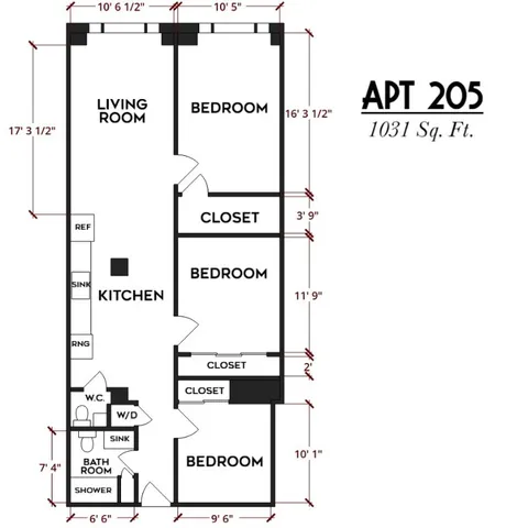 $2,295 | 184 North Main Street, Unit 205, Elmira, NY 14901
