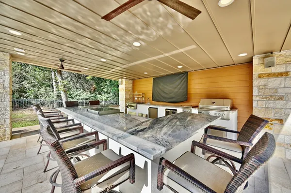 a outdoor space with furniture