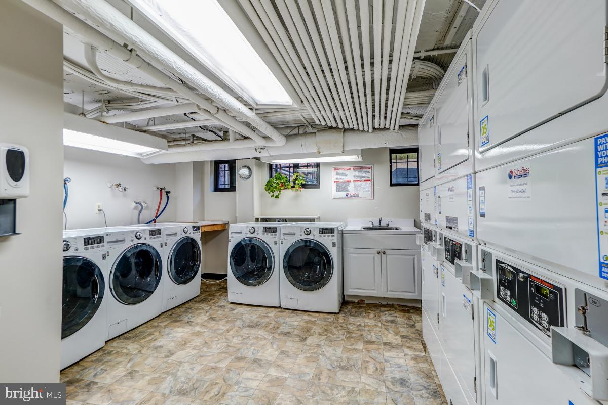 1101 L Street Northwest, Unit 102 Washington, DC 20005 - Photo 34 of 38 Washers free to residents; dryers nominal charge
