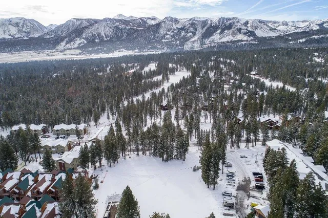 an aerial view of multiple houses with yard
