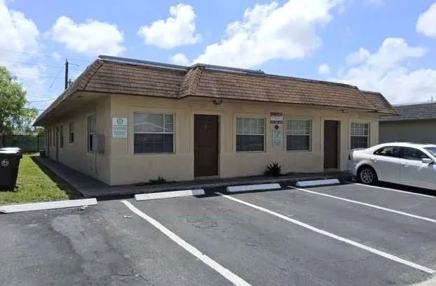 a view of a house with a patio