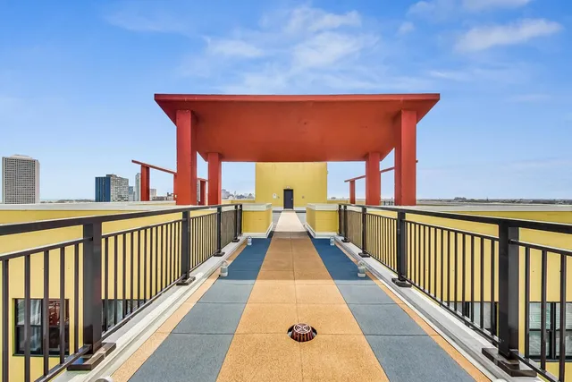 a view of balcony with furniture