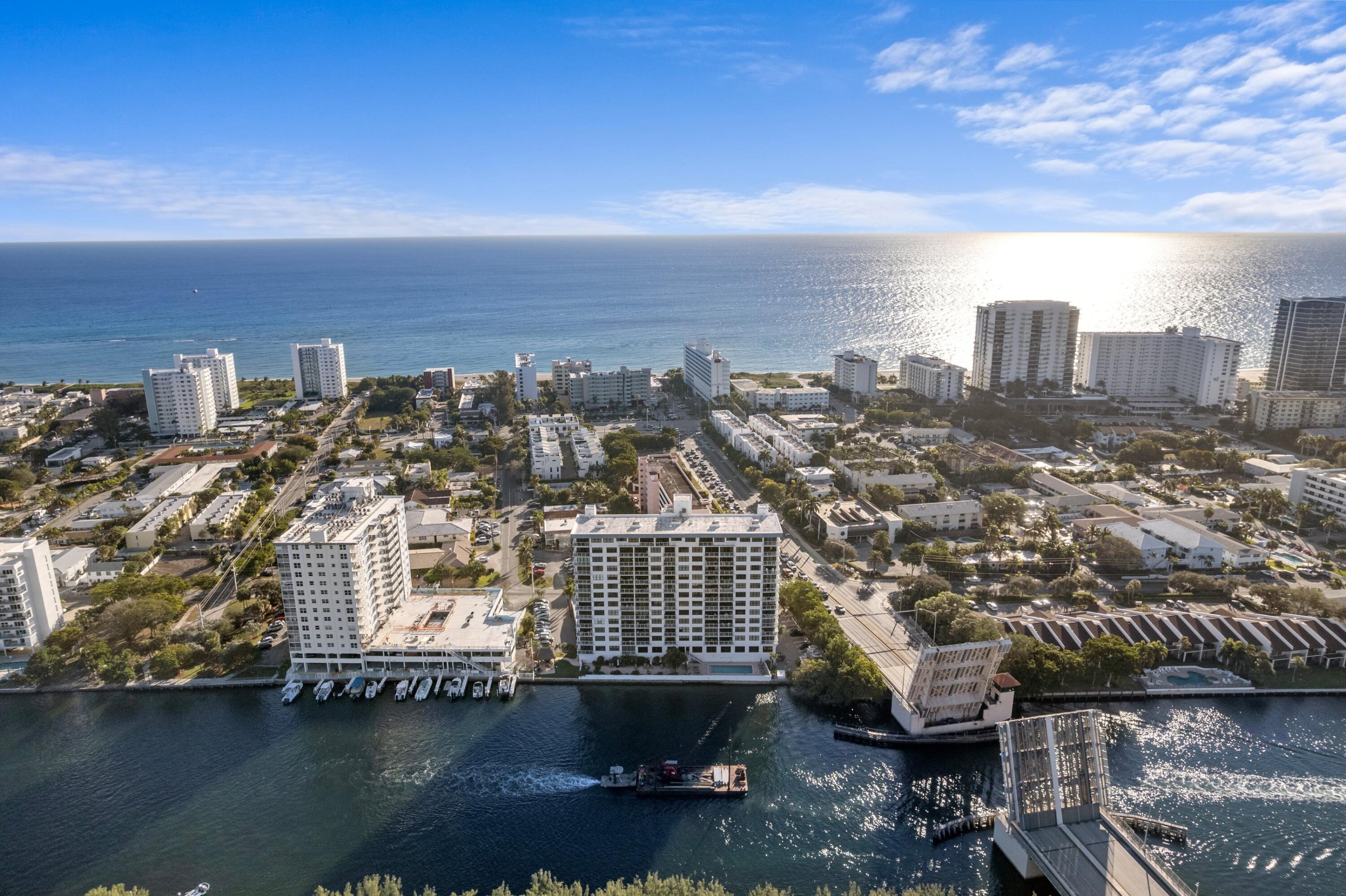 1401 North Riverside Drive, Unit 1007 Pompano Beach, FL 33062 - Photo 29 of 39 Aerial Ocean View