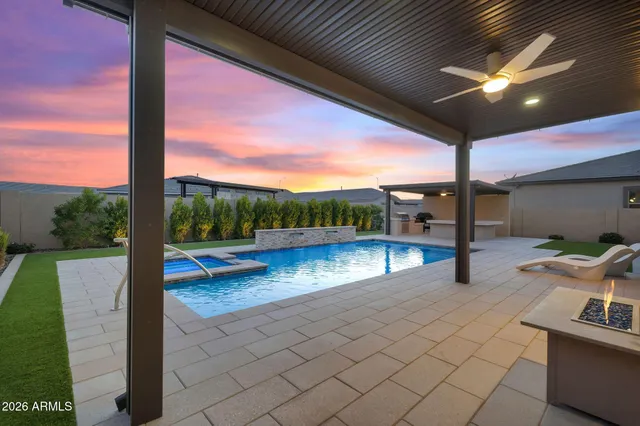 a view of outdoor space with seating area
