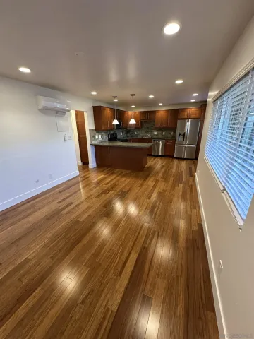 a view of lobby with wooden floor