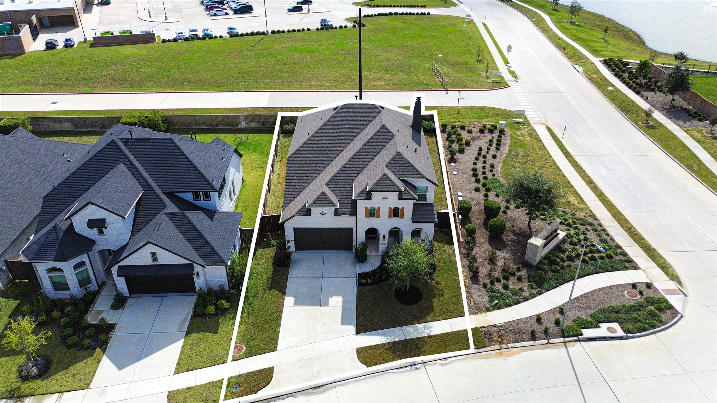 7427 Compass Drive Katy, TX 77493 - Photo 47 of 49 an aerial view of a house with a garden and plants