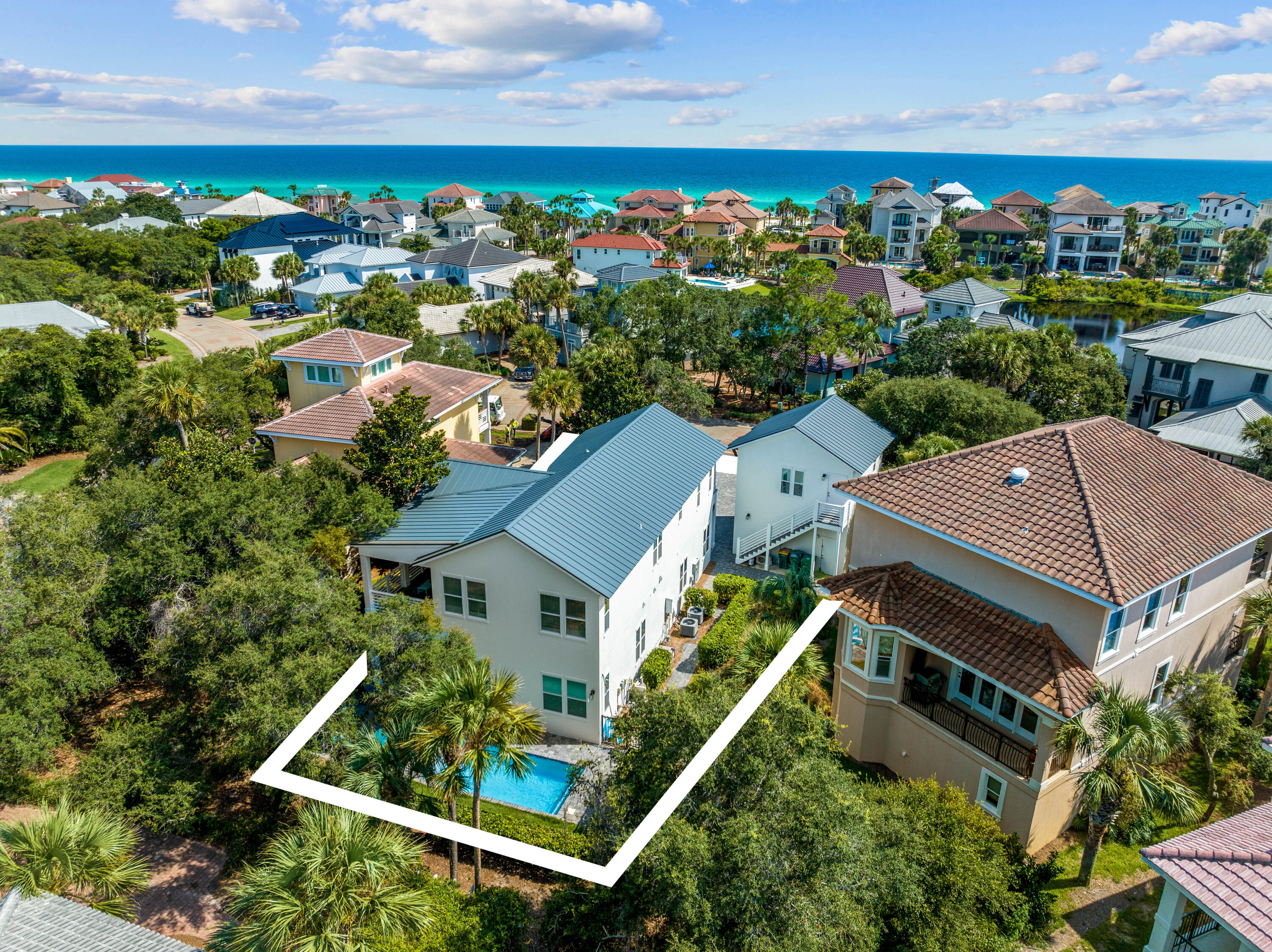 4635 Sunset Pointe Destin, FL 32541 - Photo 47 of 48 an aerial view of house with yard swimming pool and outdoor seating
