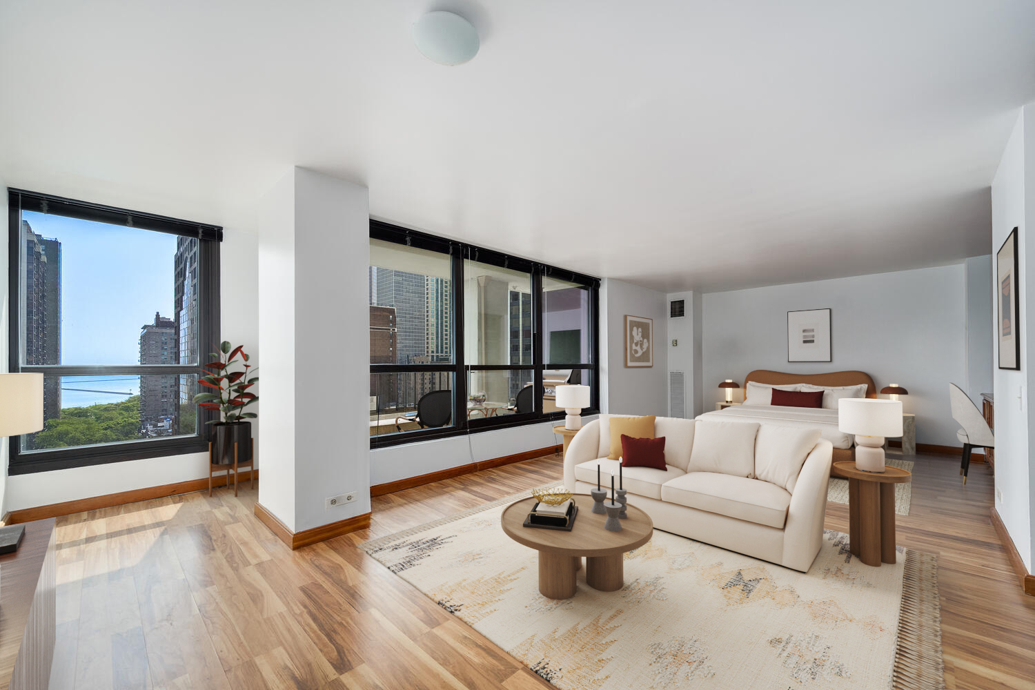 1030 North State Street, Unit 9G Chicago, IL 60610 - Photo 3 of 20 a living room with furniture and a large window