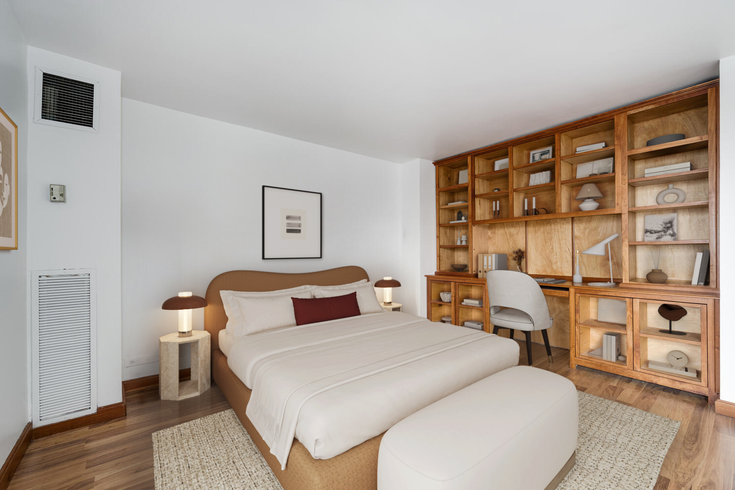 1030 North State Street, Unit 9G Chicago, IL 60610 - Photo 6 of 20 a bedroom with a bed and wooden floor