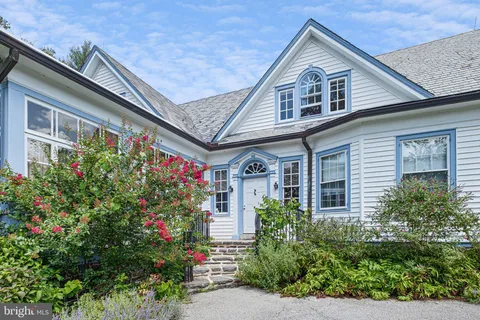 front view of a house with an outdoor space