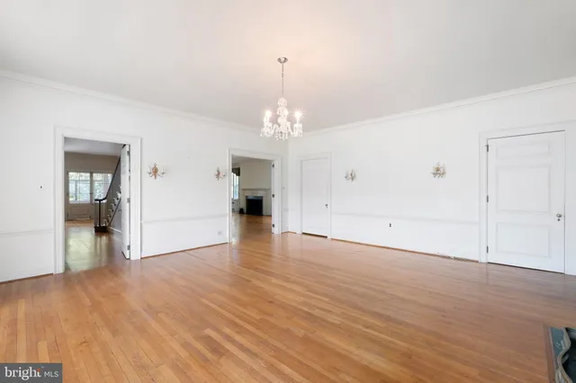 a view of a livingroom with wooden floor