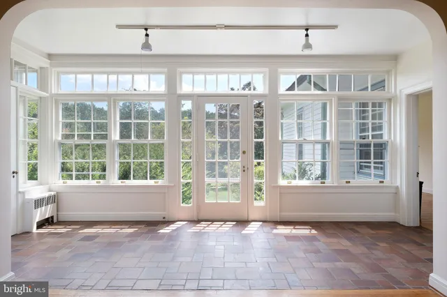 a view of an entryway with a window