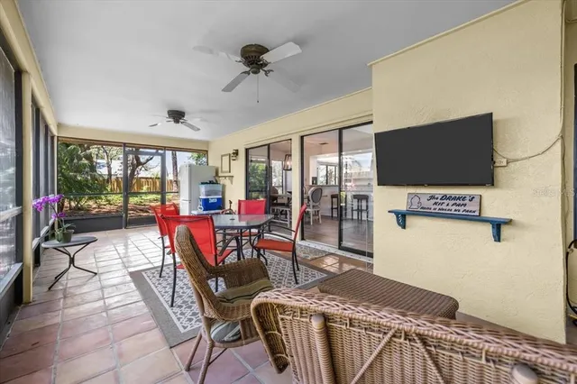 a outdoor space with furniture