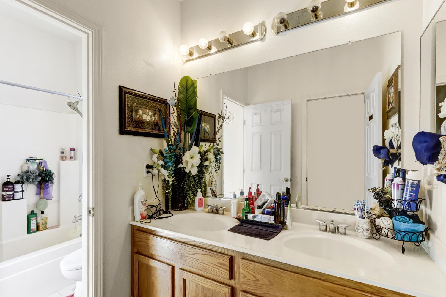 9820 Spring View Way Elk Grove, CA 95757 - Photo 37 of 49 a bathroom with a sink and a mirror