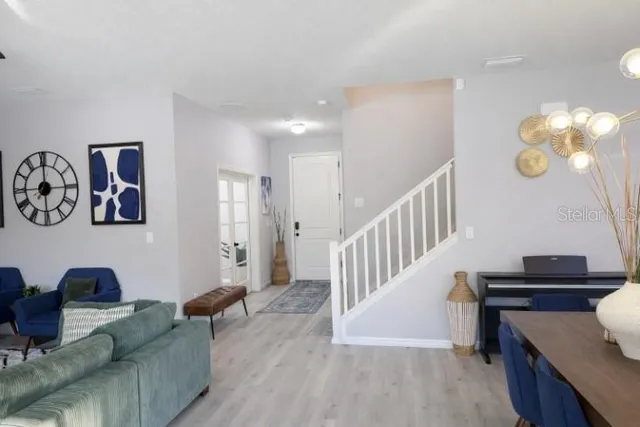 a room with a closet and a window