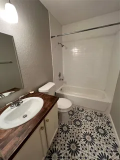 a bathroom with a sink toilet a shower and a mirror